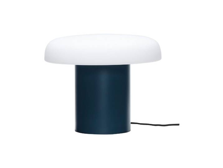 Lampe de table en verre bleu foncé, E27, lampe de bureau - Hübsch