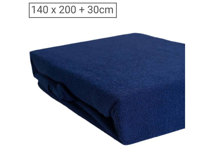 Doppelbett Luxus Frottee Fixleintuch, 80% Baumwolle, 20% Mikrofaser, marine, 140 x 200 cm