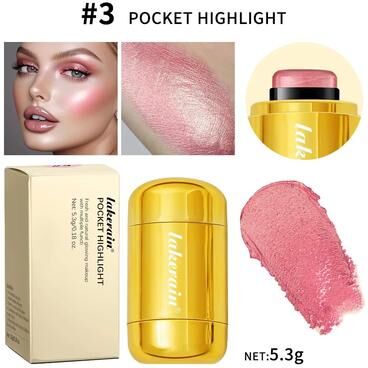 Inspired Finds GlowTint 3 In 1 Blush Stick Moisturizing Lip And Cheek Tint With Glossy Finish rose Highlight