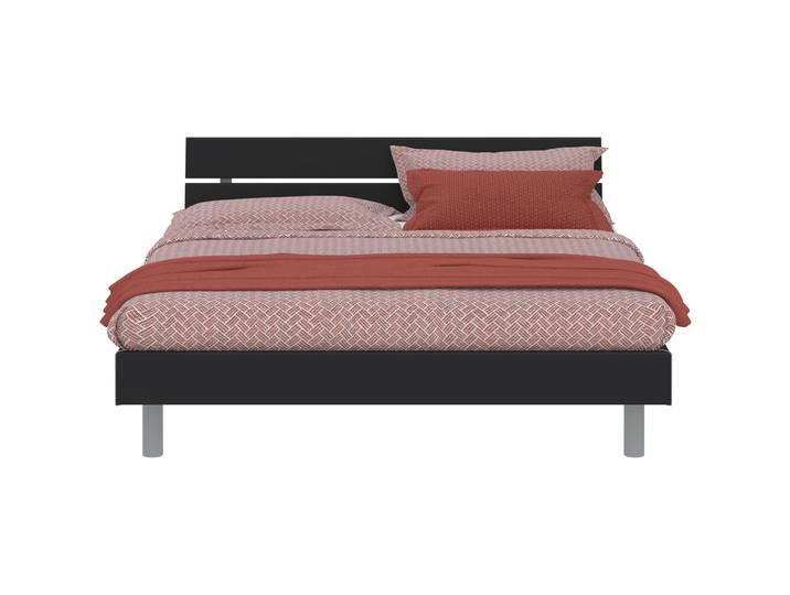 Modular Bett Livorno Schwarz, Grau MDF 180 x 200 cm - Bett