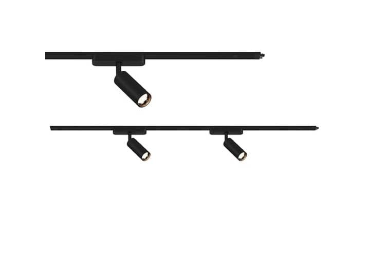 BRILONER Système de rail Luxtrail - Kit d'extension - 2 spots LED extensibles et orientables - Lampes - Système de rail lumineux - Plafonnier - 1 m - Noir