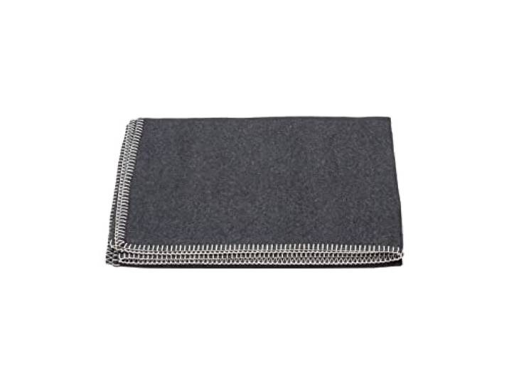 Decke aus Baumwolle 140 x 200 cm Kuscheldecke mit Zierstich weich, anthrazit