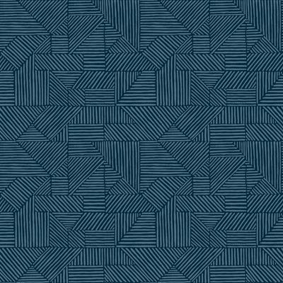 A-Street Prints Crescendo Dark Blue Block Geometric Wallpaper