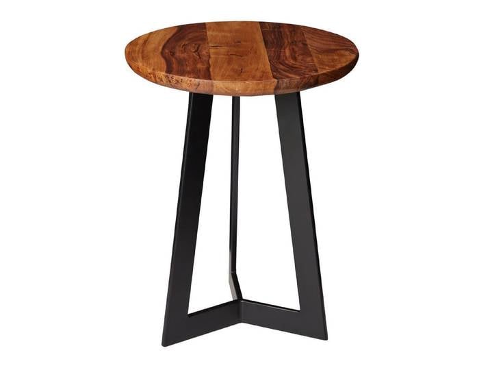 furnicato Beistelltisch Massivholz Walnuss Finish 35x45x35 Braun (1-St), Unikate Massivholz-Couchtisch mit stabilem Gestell für dein Wohnzimmer