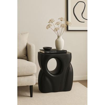 Beistelltisch SIT "Nairobi aus Mango massiv mit offenem Fach", schwarz, B:36cm H:41cm T:26cm, Mango massiv, Tische, Beistelltisch, Extravagante Form mit offenem Fach aus Mango massiv
