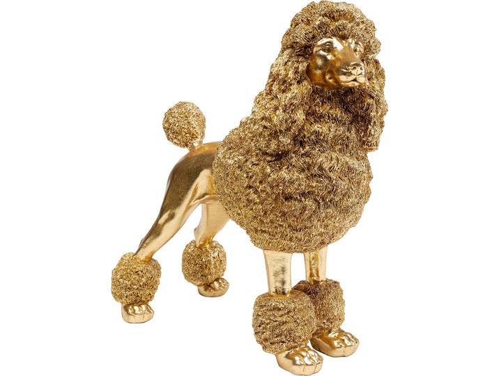 Dekofigur KARE DESIGN Mrs Poodle Gold 34cm , gold, B:32cm H:34cm T:14cm, Polyresin, Dekofiguren, Dekofigur