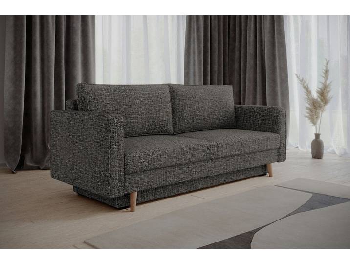 MOEBLO Sofa Marbella, modernes Schlafsofa 3-Sitzer Sofa mit Strukturstoff, Bettkasten & Liegefunktion, elegantes Design, hoher Sitzkomfort & stilvolle Gemütlichkeit, Couch Polstermöbel Sitzmöbel Wohnzimmermöbel Stoffsofa, (BxHxT): 232x90x97 cm