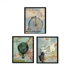 POSTER Set Mit 3 Reisen Um Die Welt A4 Rahmenlos