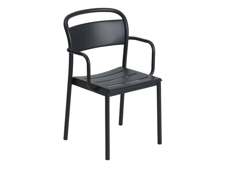 Muuto Chaise à accoudoirs Linear steel armchair Black