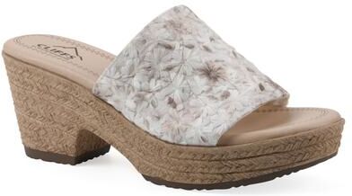Women's Biancia Wedge Sandal by Cliffs in White Floral Fabric (Size 10 M)