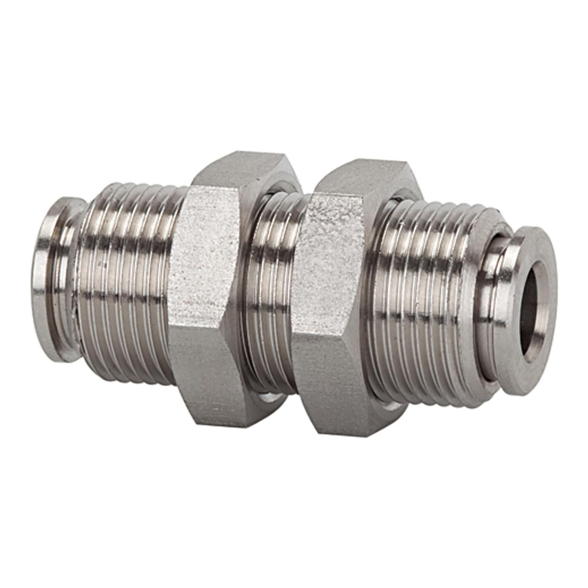 Riegler Gerade Schott-Steckverbindung, M20x1,0, Edelstahl 1.4404 (51.020-12 ES)