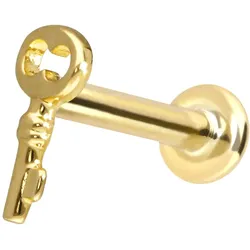 14 Karat Gold Labret mit Innengewinde SCHLÜSSEL
