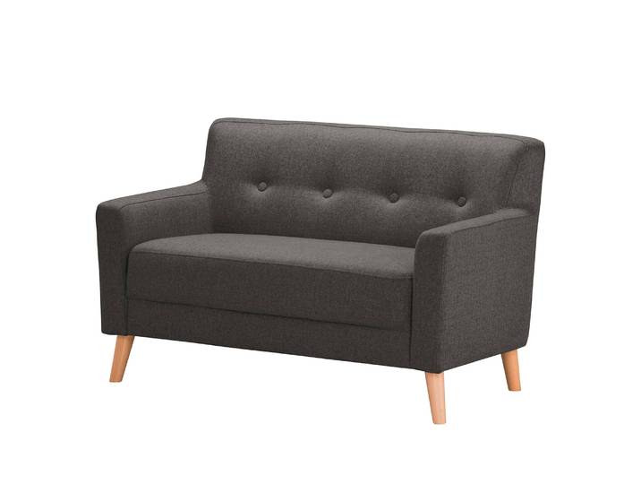Canapé Bette I 2 places Noir/Noir Tissu 130 x 82 x 80cm Scandi