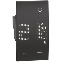BTicino KG4441 LivingNow 2M Thermostat mit Display in der Farbausführung Black