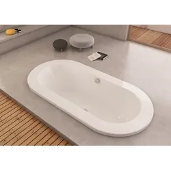 Hoesch Acryl-Badewanne Starck 1, weiß, 1800 x 900 mm, rutschfest, leicht zu reinigen, wärmespeichernd