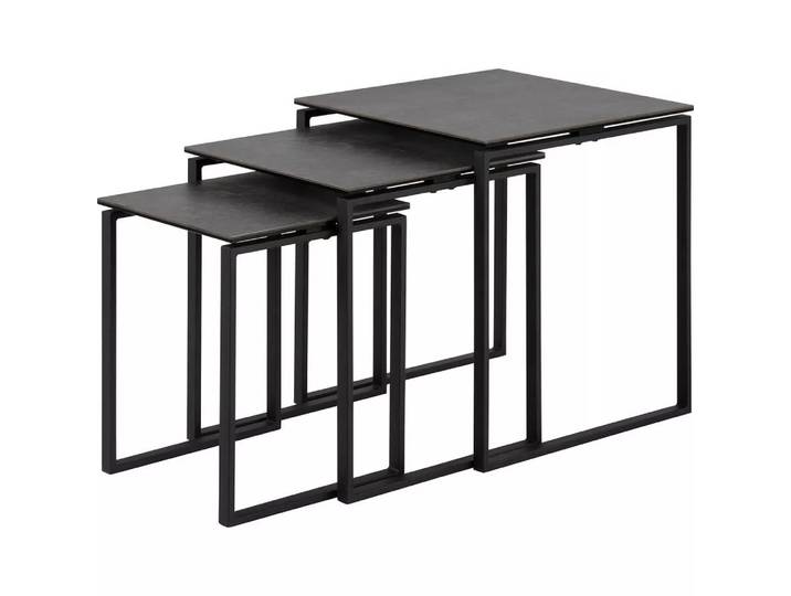 mutoni - Satz Catherine Glas Keramik Schwarz 3er Satz 50x50x55cm, One Size