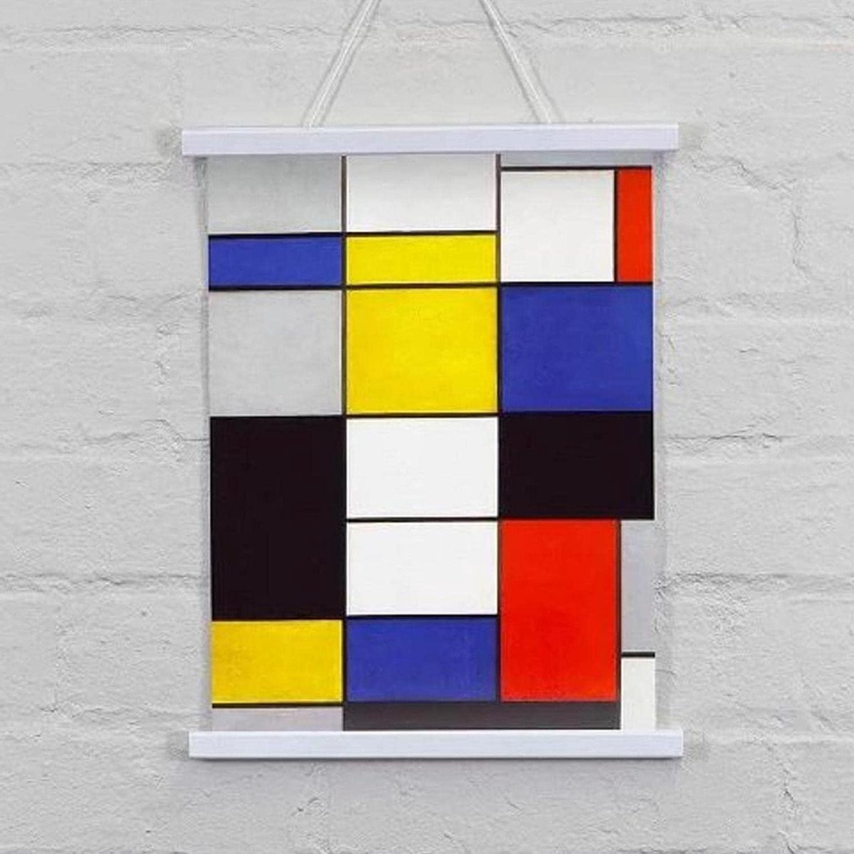 Magnetische Poster Hanger - Houten Lijst Ophangsysteem - Wit - Breedte: 43 cm