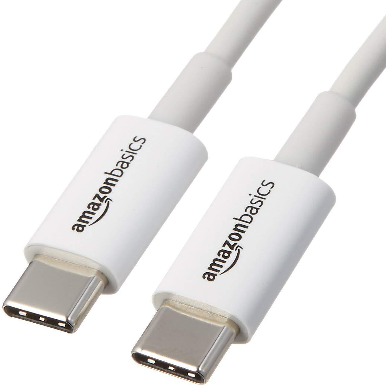 AmazonBasics USB-C naar USB-C kabel, USB 2.0, 0,9 m, Wit