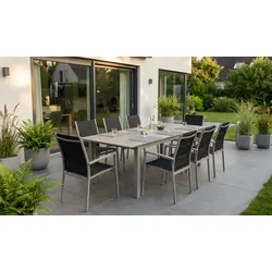 Outdoor Möbel Sidari - Gartenset aus Aluminium/Kunstgewebe, Anthrazit - modernes Gartenmöbel Set - stylische Terrassenmöbel