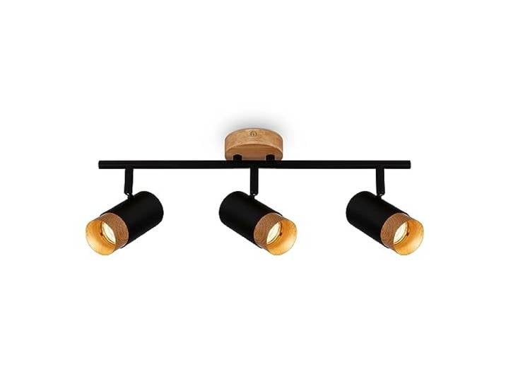 BRILONER - Plafonnier\, Plafonnier\, Lampe\, Application bois\, Orientable\, Lampe de salon\, Lampe de chambre\, Lampe de cuisine\, Noir-bois