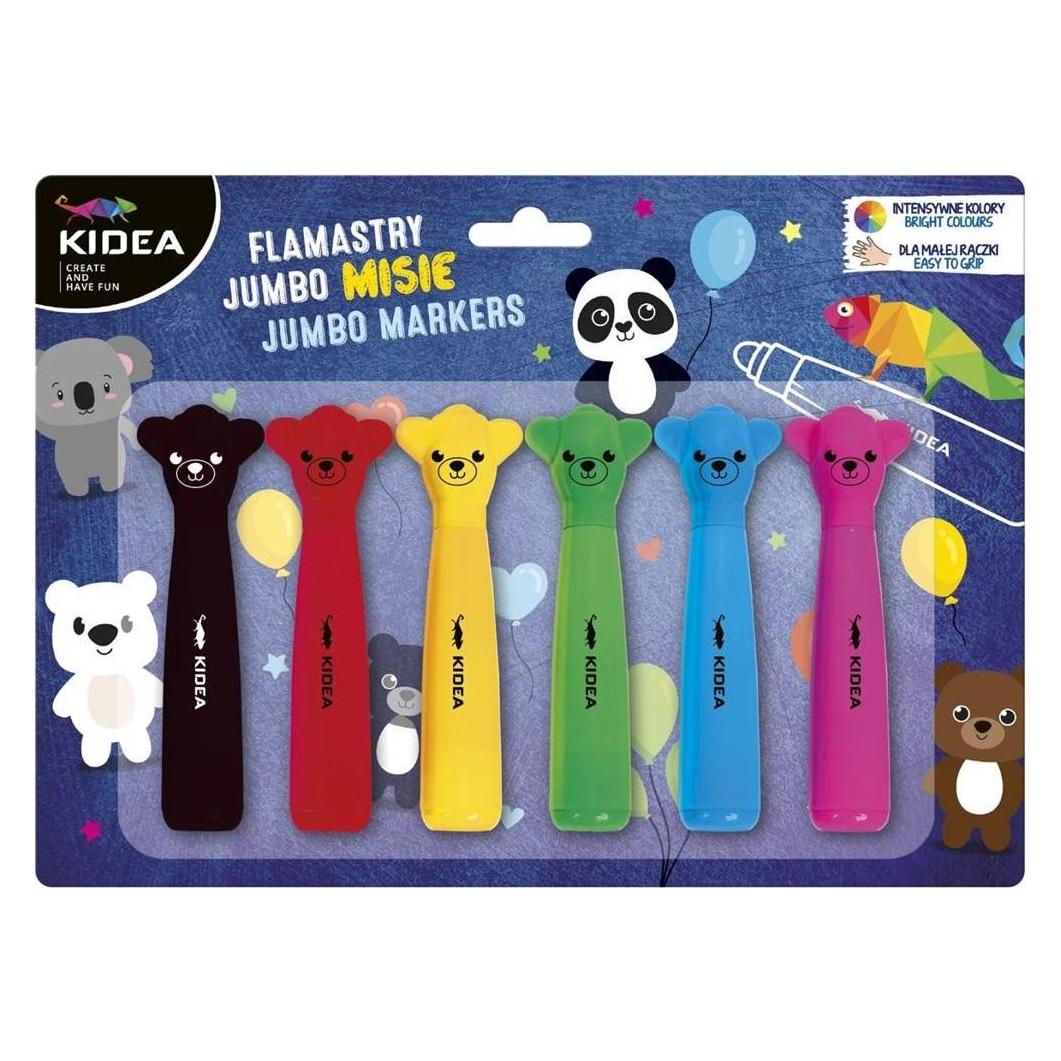 Derform Jumbo-Teddybär-Marker, 6 Farben, KIDEA (6x) (43094810)