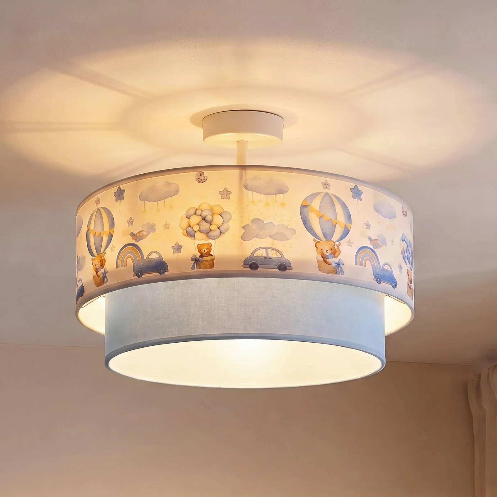 Duolla Boho Plafondlamp Blauw voor Kinderkamers met Textiel