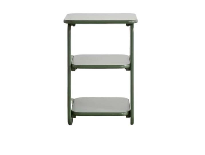 Grüner Beistelltisch mit Stauraum, MDF, quadratisch, Wohnzimmer Beistelltisch, gebackene Farbe, keine Räder, nicht klappbar, Schlafzimmer