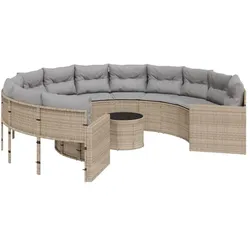 vidaXL, Gartenlounge, Mudenau (Rund (pe rattan and glass))