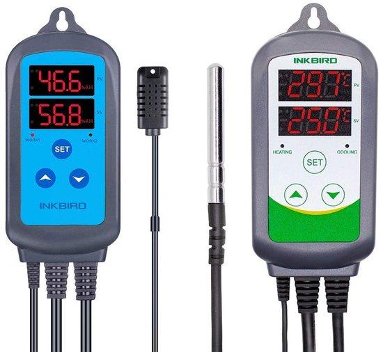 ITC-308 Temperatureregler mit IHC-200 Luftfeuchtigkeitsregler mit Auslass für Luftbefeuchter/Entfeuchter für Pilze, Reptilien, Pflanzen und Heimbrauen