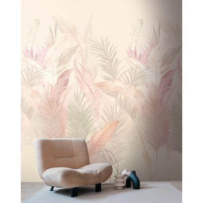 Fototapete LIVING WALLS "The Wall 4 Botanic – Tropische Blätter Vlies-Fototapete", bunt (rosa), B:1,59m H:0m L:2,8m, Vinyl, Vlies, Tapeten, Tropische Blätter mit dekorativer Tiefenwirkung