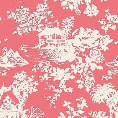 Danielle Peel & Stick Wallpaper - Coral - Ballard Designs
