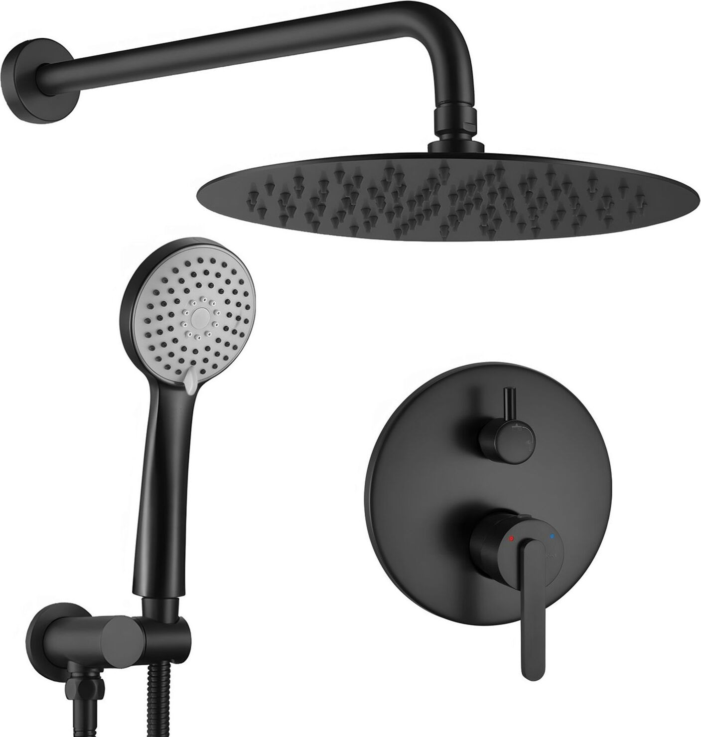 Rea Inbouw Regendoucheset Ontario Black met Box