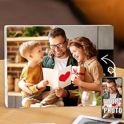 personalisierter Fotoblock Acryl individuell bestes Geschenk für Papa Vatertag Muttertag Wohndekoration Hochzeit Geburtstag