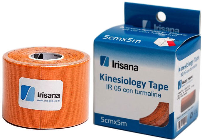 Kinesiology Tape Irisana com turmalina cor laranja 5cmx5m
