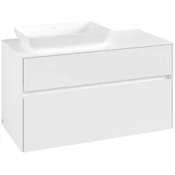 Villeroy & Boch Waschbeckenunterschrank Collaro C110B0, Eckig White Matt, 1000x548x500mm, mit Beleuchtung und SoftClosing, 7,3W LED, dimmbar