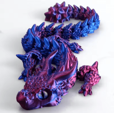 Inspire Picks 3D Printed Magic Dragon Fidget Toy Articulated Movable Joint Desk Ornament blue Purple 1pc