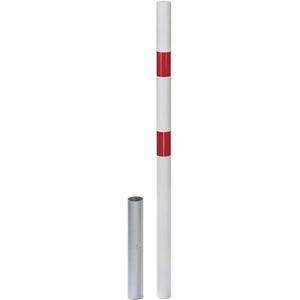 Alberts Absperrpfosten Stabo, rot/weiß, aus Metall, zum Einbetonieren, 6 x 120cm, herausnehmbar