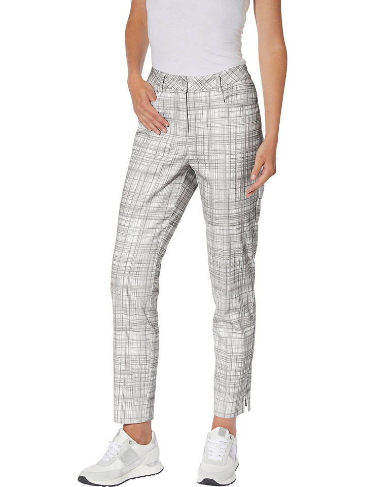 Heine Hose in Grau/ Weiß - 34