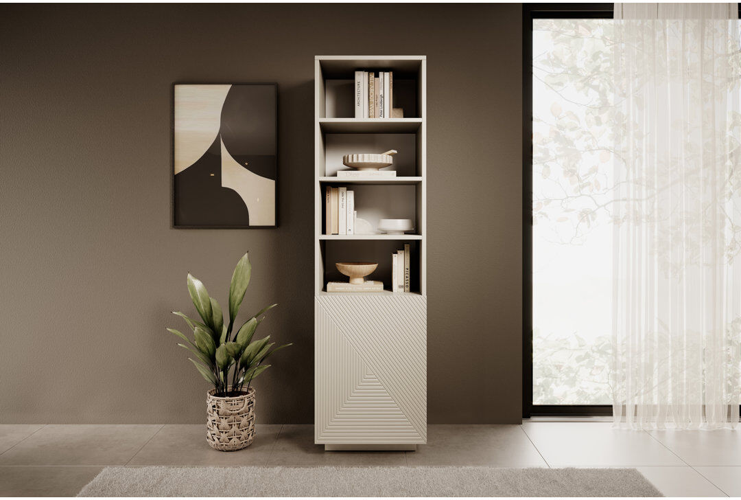 Brayden Studio Ayliah 180cm H x 50cm W Standard Bookcase Cashmere