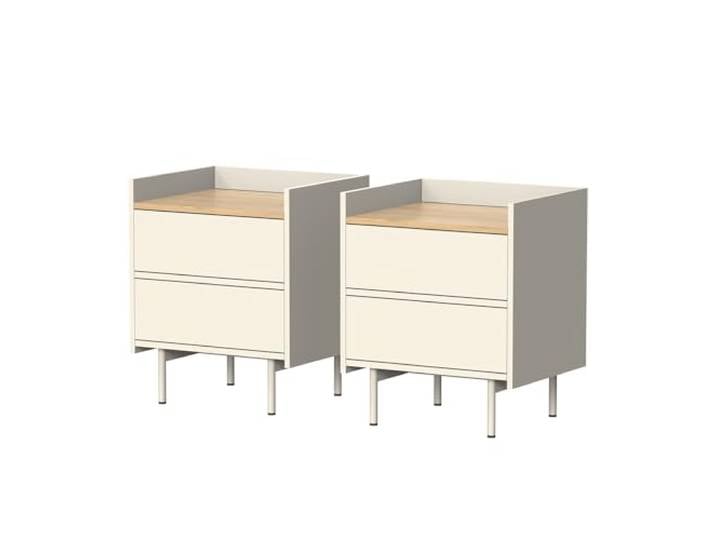 Vicco Nachttisch Velina , Creme 48 x 50 cm 2er Set, zur Ablage von Büchern und Alltagsgegenständen