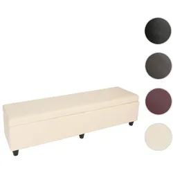Bank Sitzbank mit Aufbewahrung Kriens XXL, Kunstleder, 180x45x45cm FSC®-zertifiziert ~ creme
