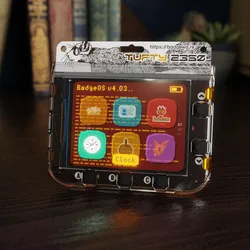 Pimoroni Tufty 2350 Badgeware Badge, 2,8 IPS-LCD, RP2350, Wi-Fi, BT, USB-C, 1000mAh - Auswahl: Tufty + STEM Kit