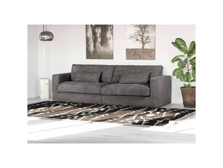 Grand canapé Izumo Gris Velours côtelé Coco 100cm Moderne
