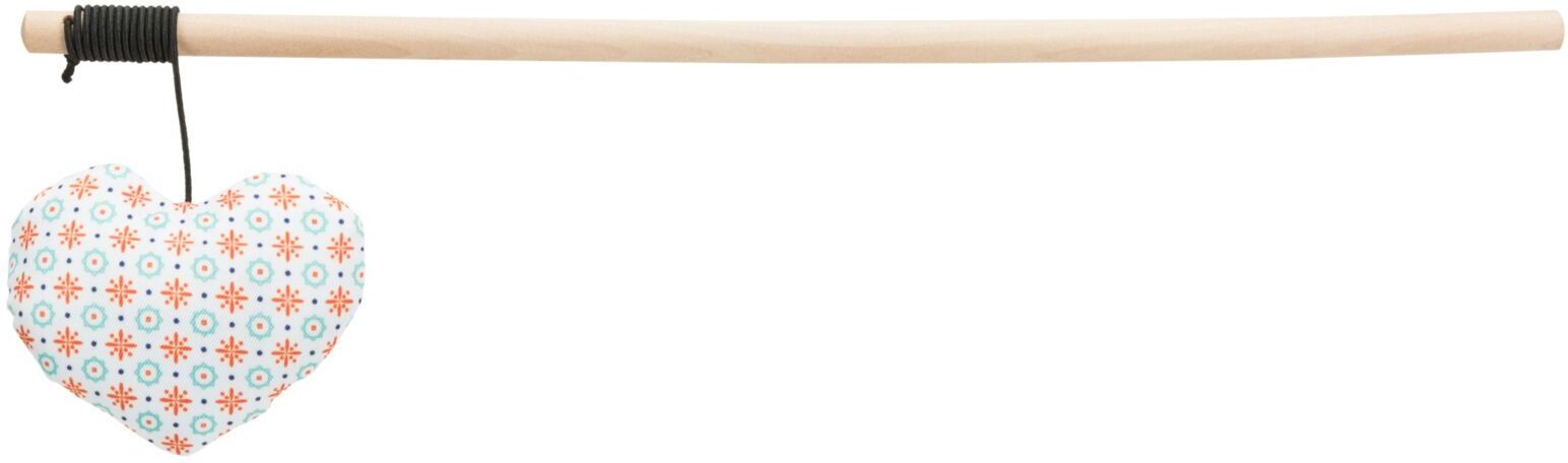 TRIXIE Spielangel Herz, Holz / Stoff, Katzenminze, 35 cm