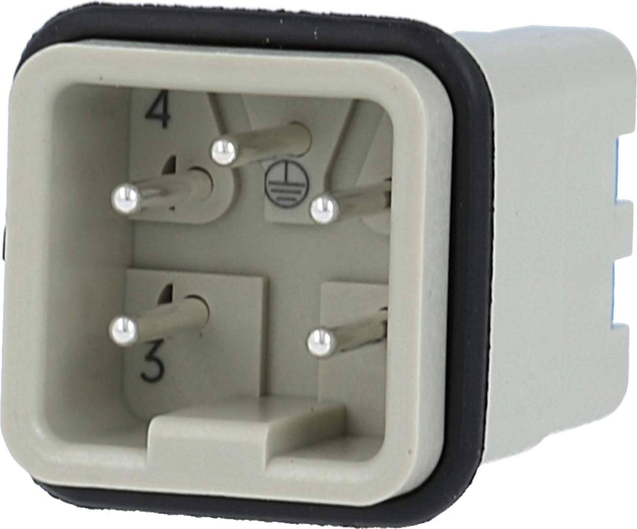 Harting Han 4A steekcontact met Quick-Lock aansluiting, 4-polig + PE, 230V/400V, 10A