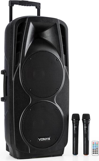 Vonyx SPX-PA9210, 1000 W, 47 - 20000 Hz, 2,54 cm (1"), 25,4 cm (10"), Trolley-Lautsprecheranlage (PA), Schwarz