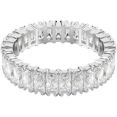 Fingerring SWAROVSKI "Schmuck Geschenk Matrix Ring" Gr. 55, silber (metallfarben, kristallweiß), Fingerringe, Damen, 55, Metall, 4,7mm, Fingerring, mit Swarovski Zirkonia (synth.)