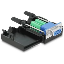 DELOCK VGA15 Buchse zu Terminalblock Adapter mit Gehäuse