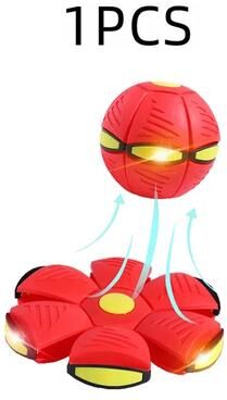 The Handy Homestead Interactive Flying Disc Ball Dog Toy With LED For Outdoor Fetch red