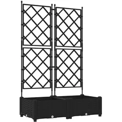 vidaXL Gartenpflanzer mit Gitter 2 pcs Schwarz 80 x 40 x 125,5 cm PP